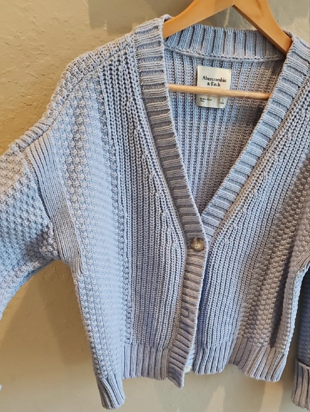 Abercrombie & Fitch Pale Blue Chunky Knit Cardigan